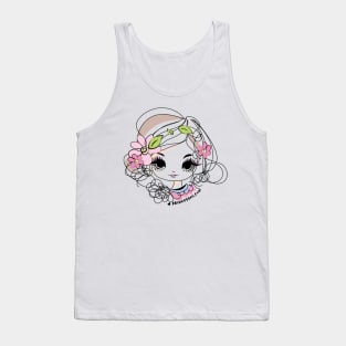 doodle girl art, cute and kawaii illustration Tank Top